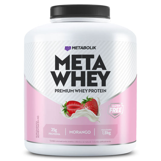 Whey 3W Meta Whey Morango (1,8kg) - Metabolik Nutrition